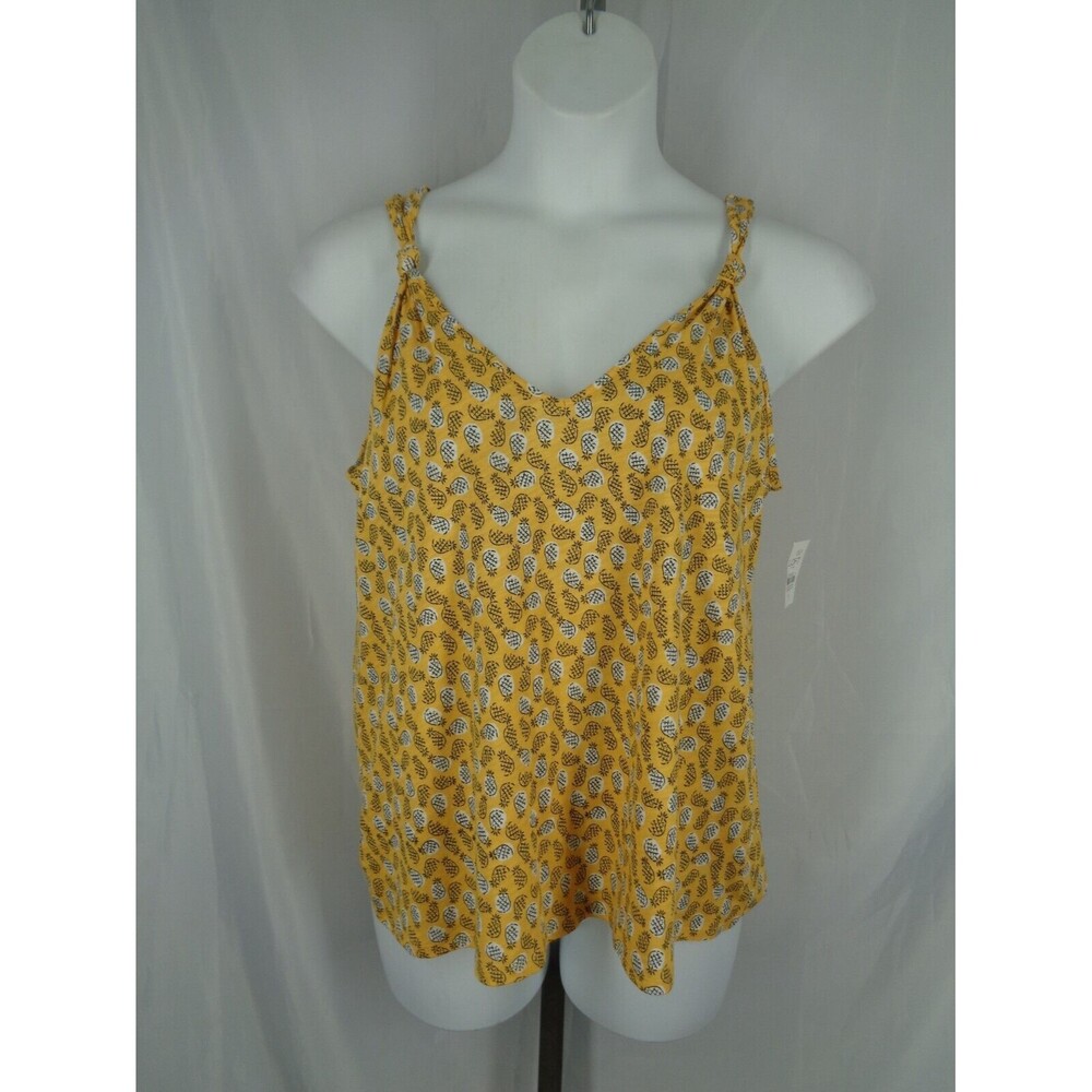 LOFT Outlet Yellow Pineapple Sleeveless Top Size Medium New